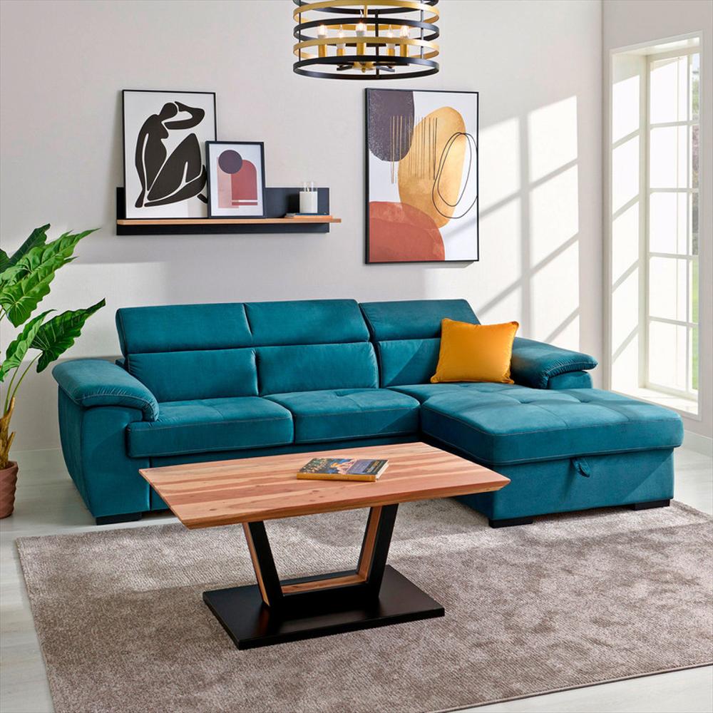 Sofá cama en L en living sala de estar Muebles Moderno en Color Azul