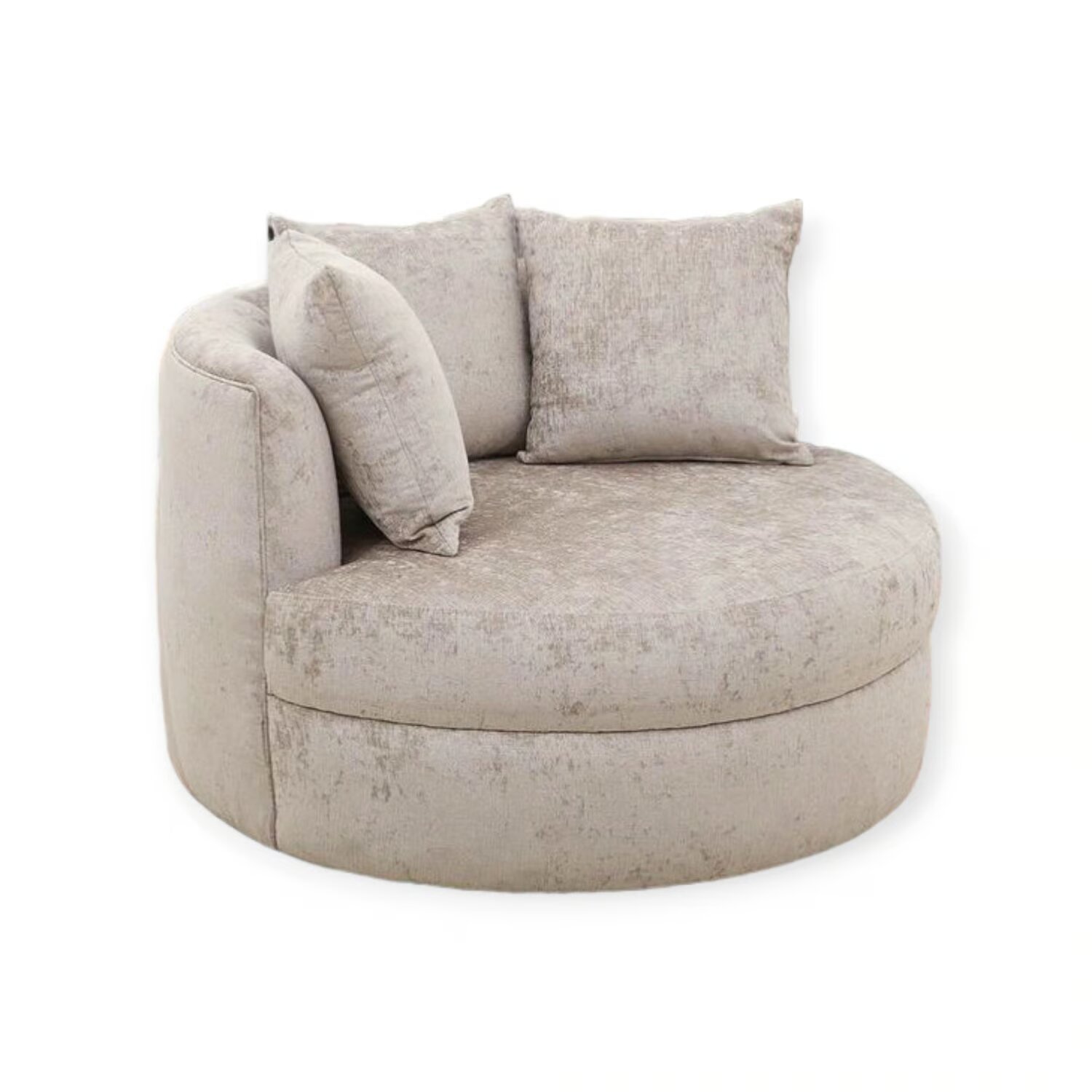 Mueble moderno o silla Tillie redondo para Sala Puff en Color gris - Image 2