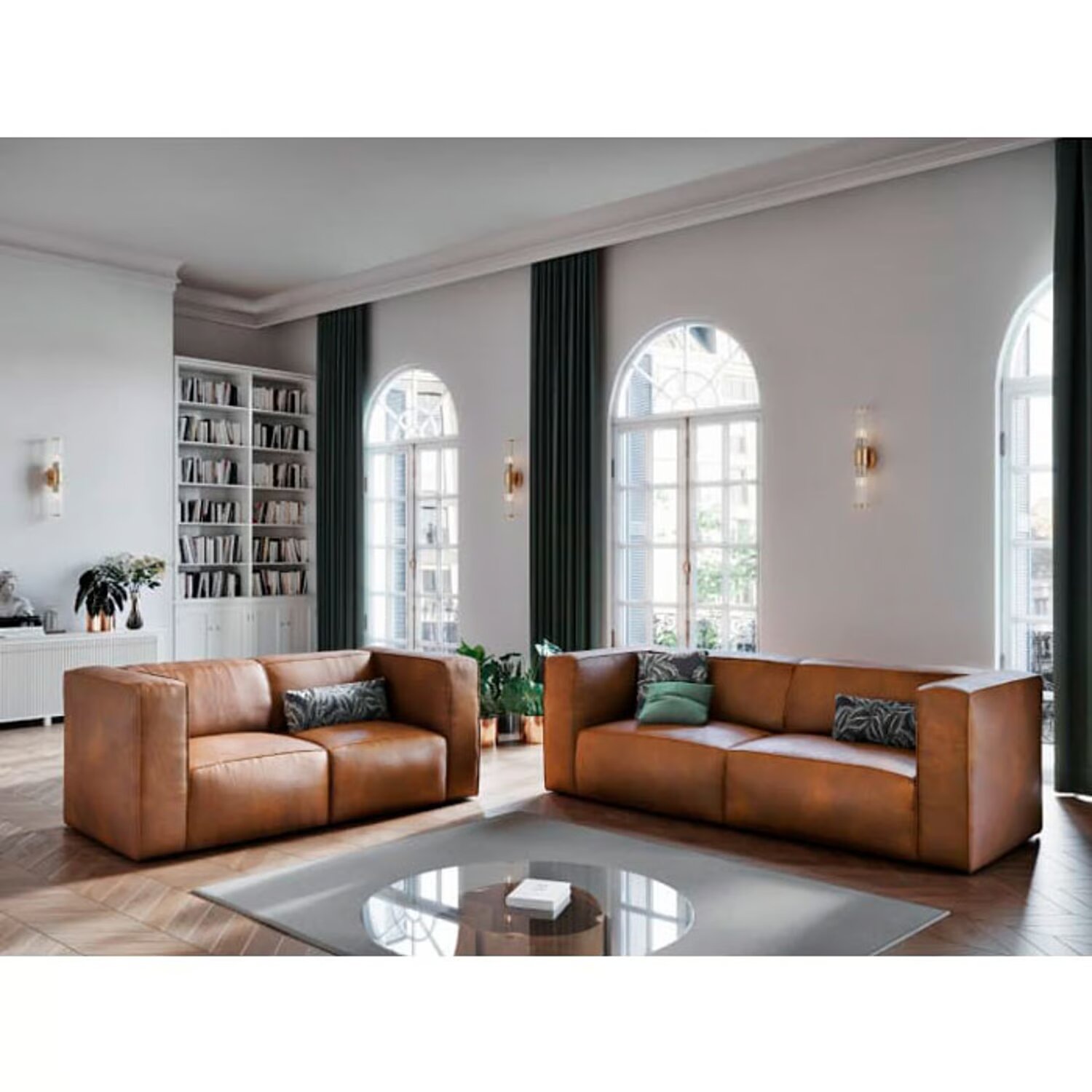 sofá en cuero sintético marrón piel color marrón