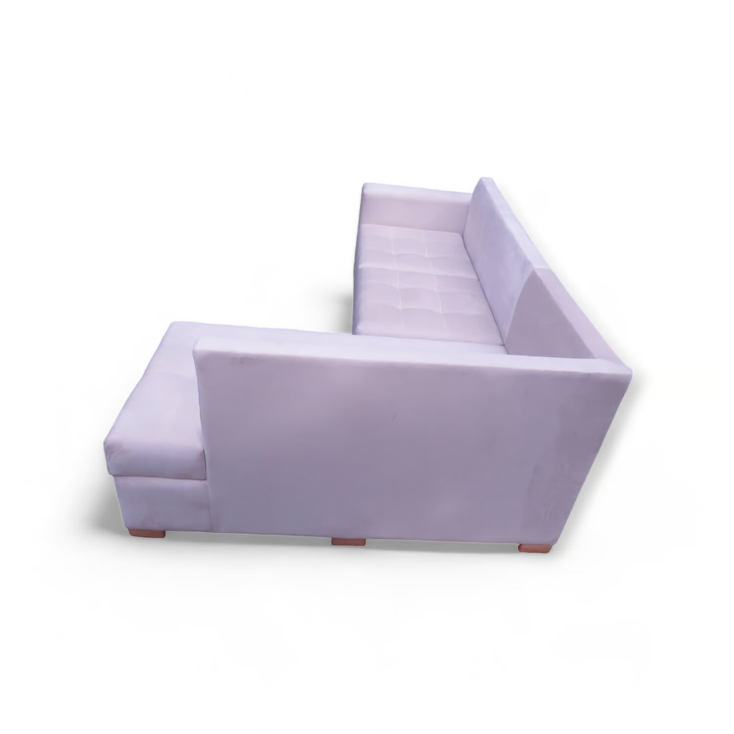 Muebles Modernos en L Sala con Sofá esquinero y 1 Puff en Color Blanco - Image 4