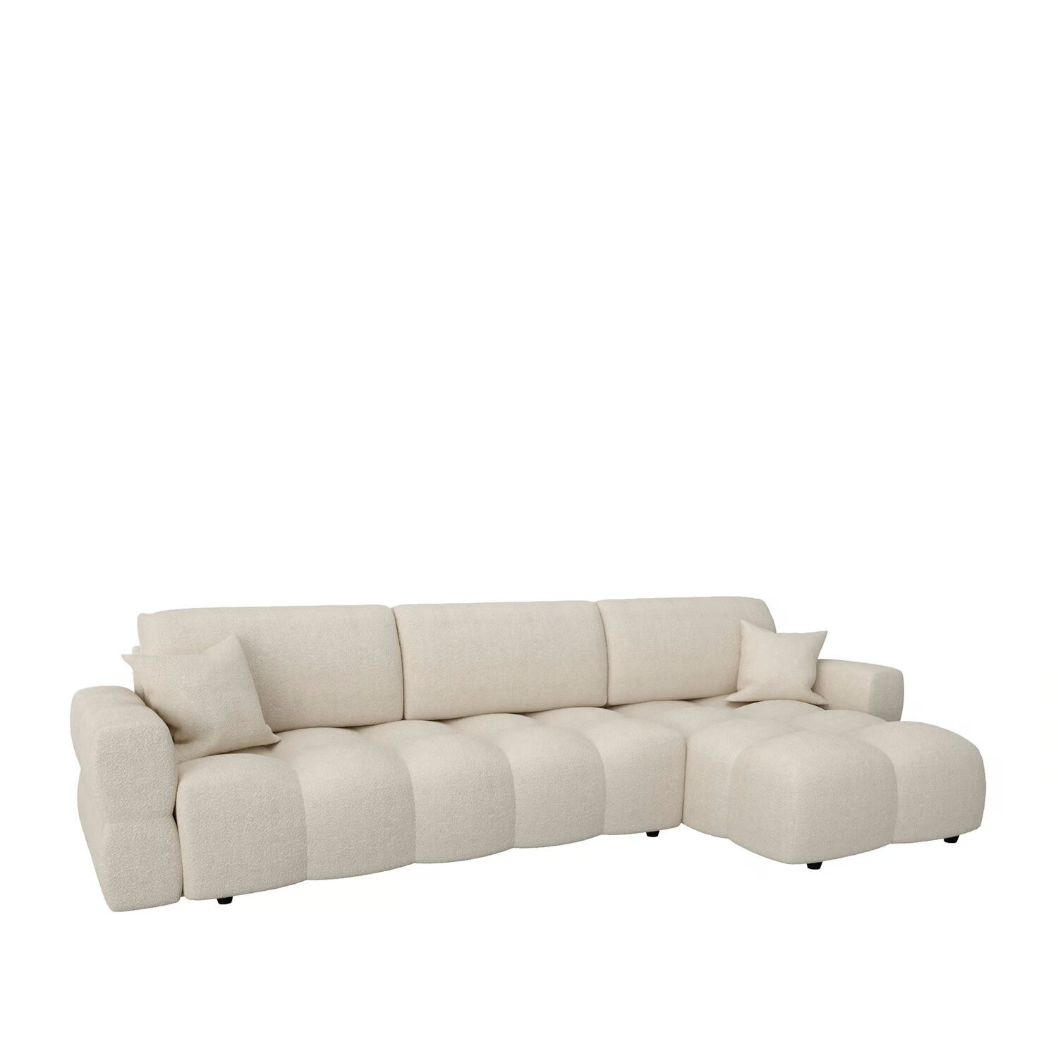 Sala esquinero STEPHANY Moderno en Forma de L 3 Plazas Blanco - Image 2