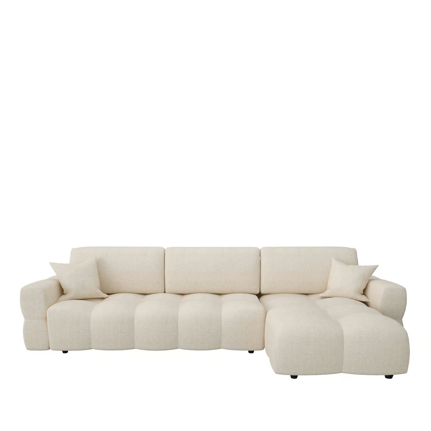 Sala esquinero STEPHANY Moderno en Forma de L 3 Plazas Blanco - Image 3