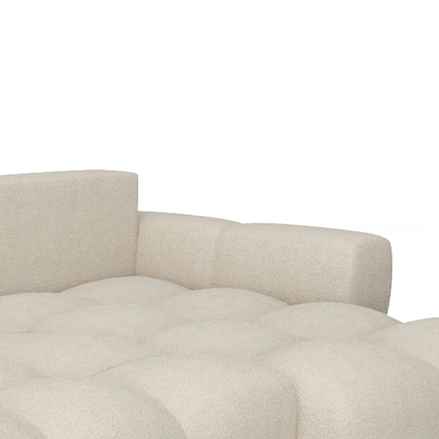 Sala esquinero STEPHANY Moderno en Forma de L 3 Plazas Blanco - Image 4