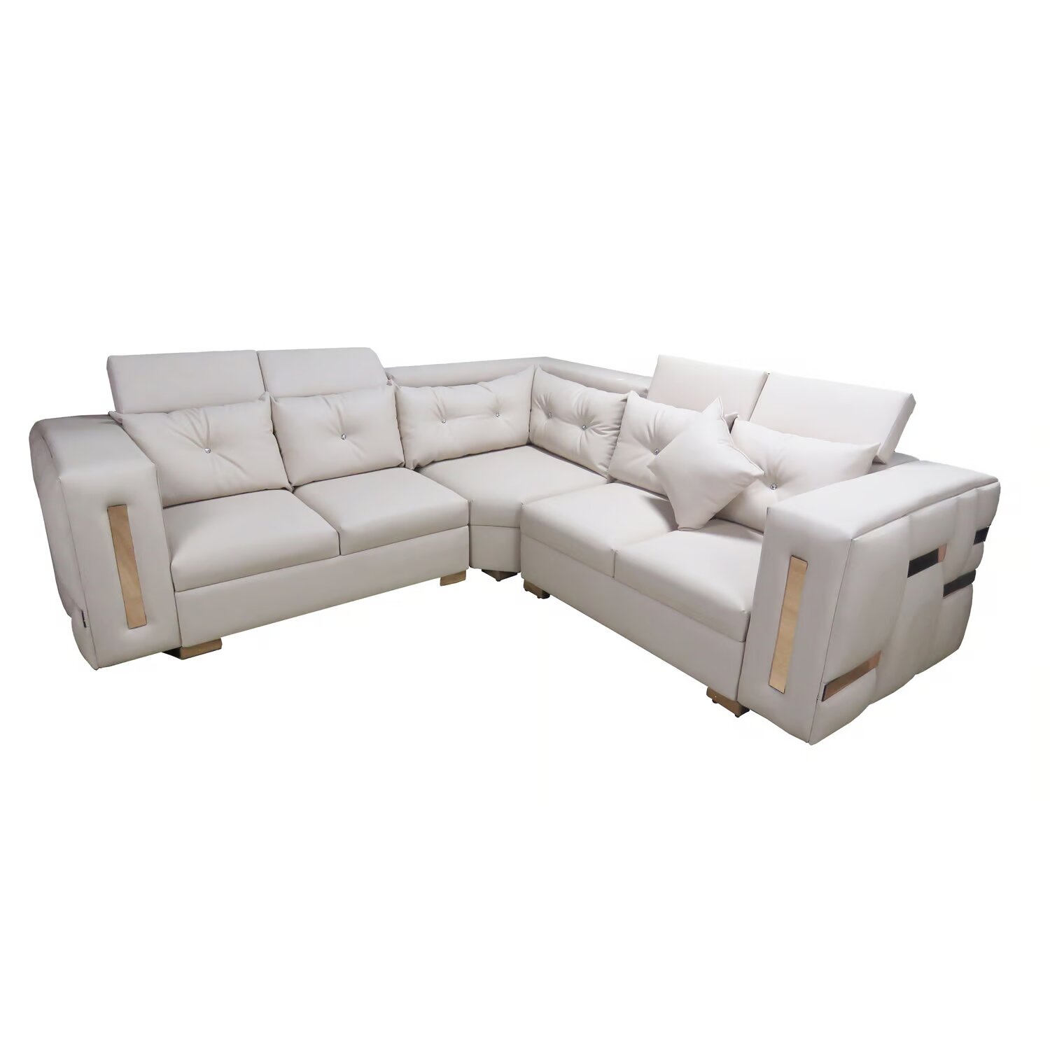 Muebles Modernos en L Sala Diamante con Sofá esquinero Blanco