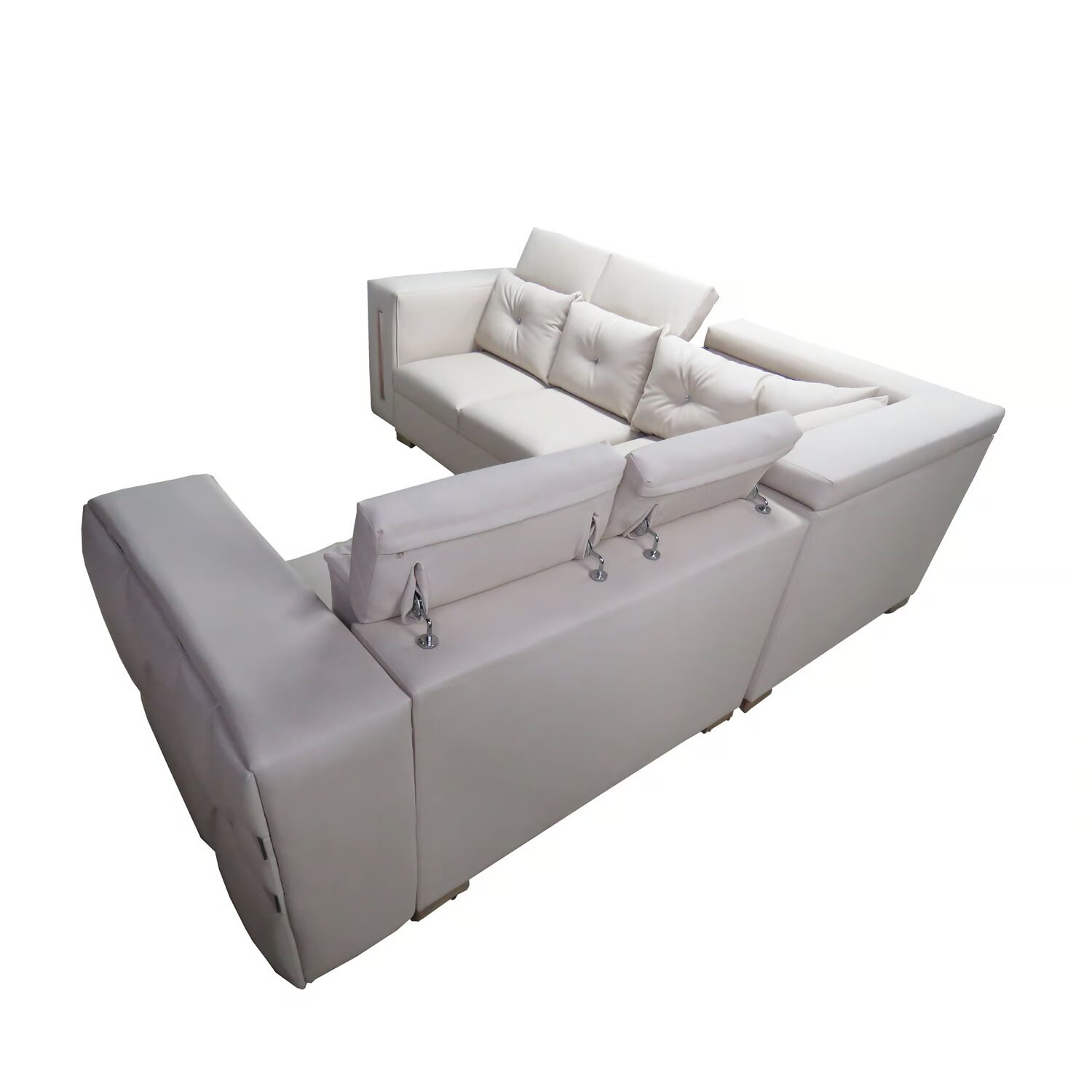 Muebles Modernos en L Sala Diamante con Sofá esquinero Blanco - Image 2