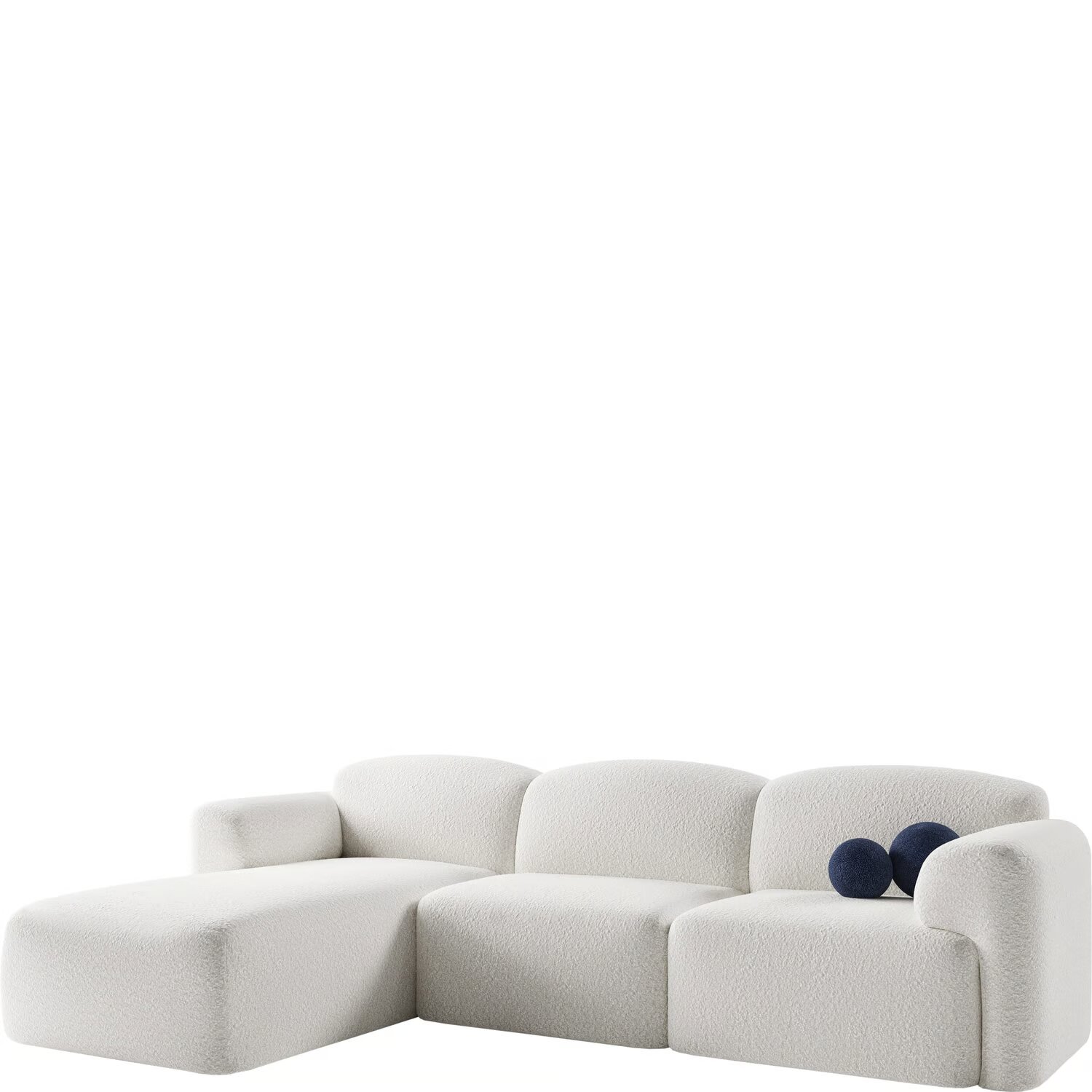 Sofá moderno y elegante en tela ovejera blanco - Image 4