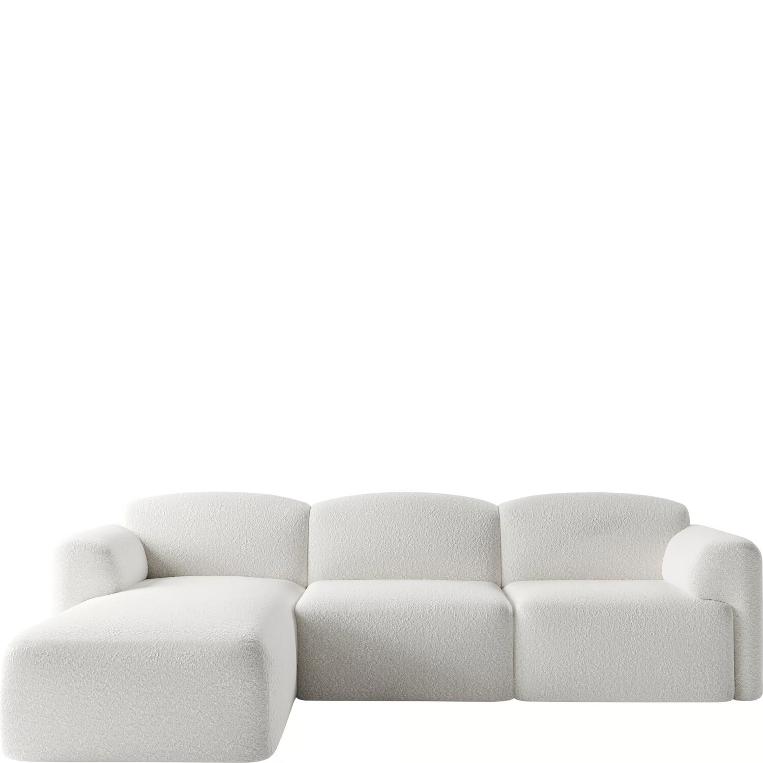 Sofá moderno y elegante en tela ovejera blanco - Image 3