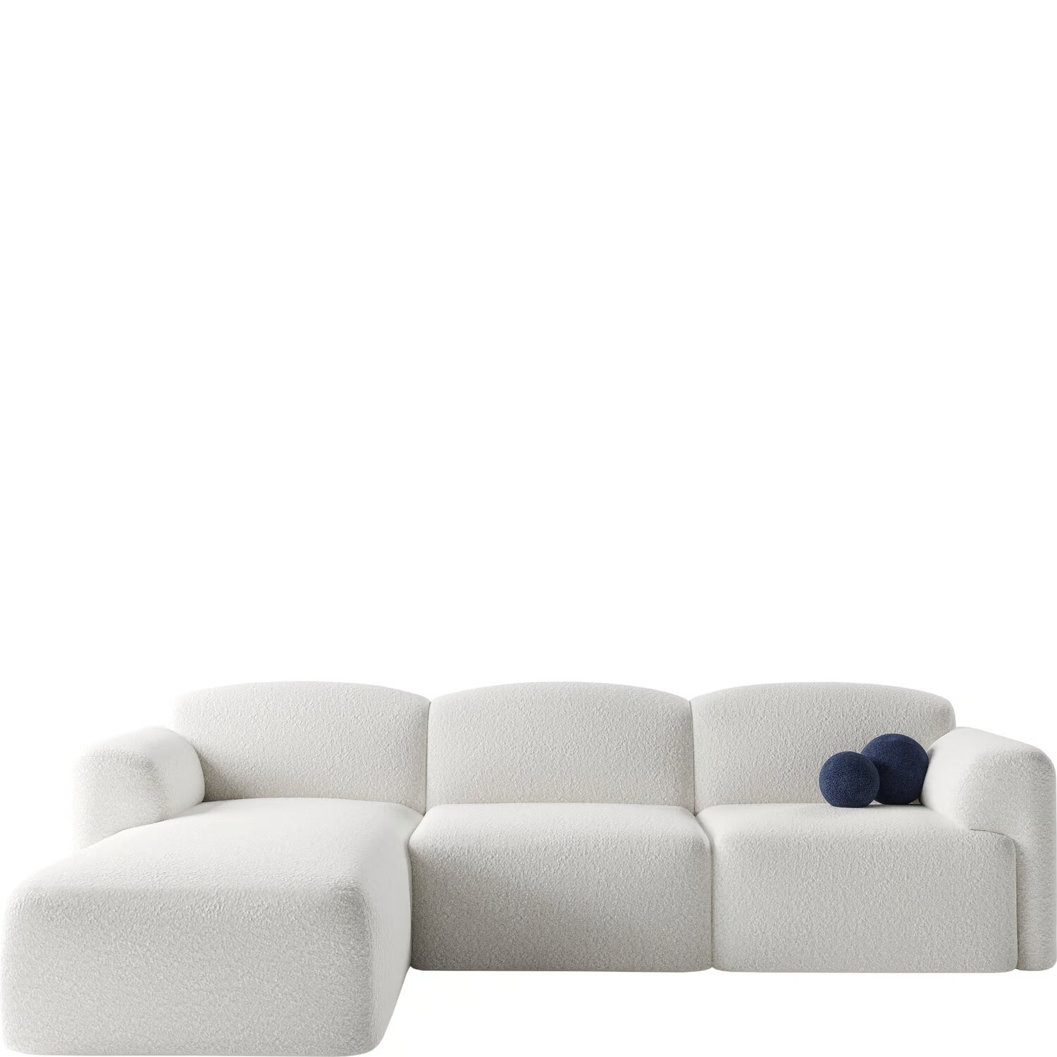 Sofá moderno y elegante en tela ovejera blanco - Image 2