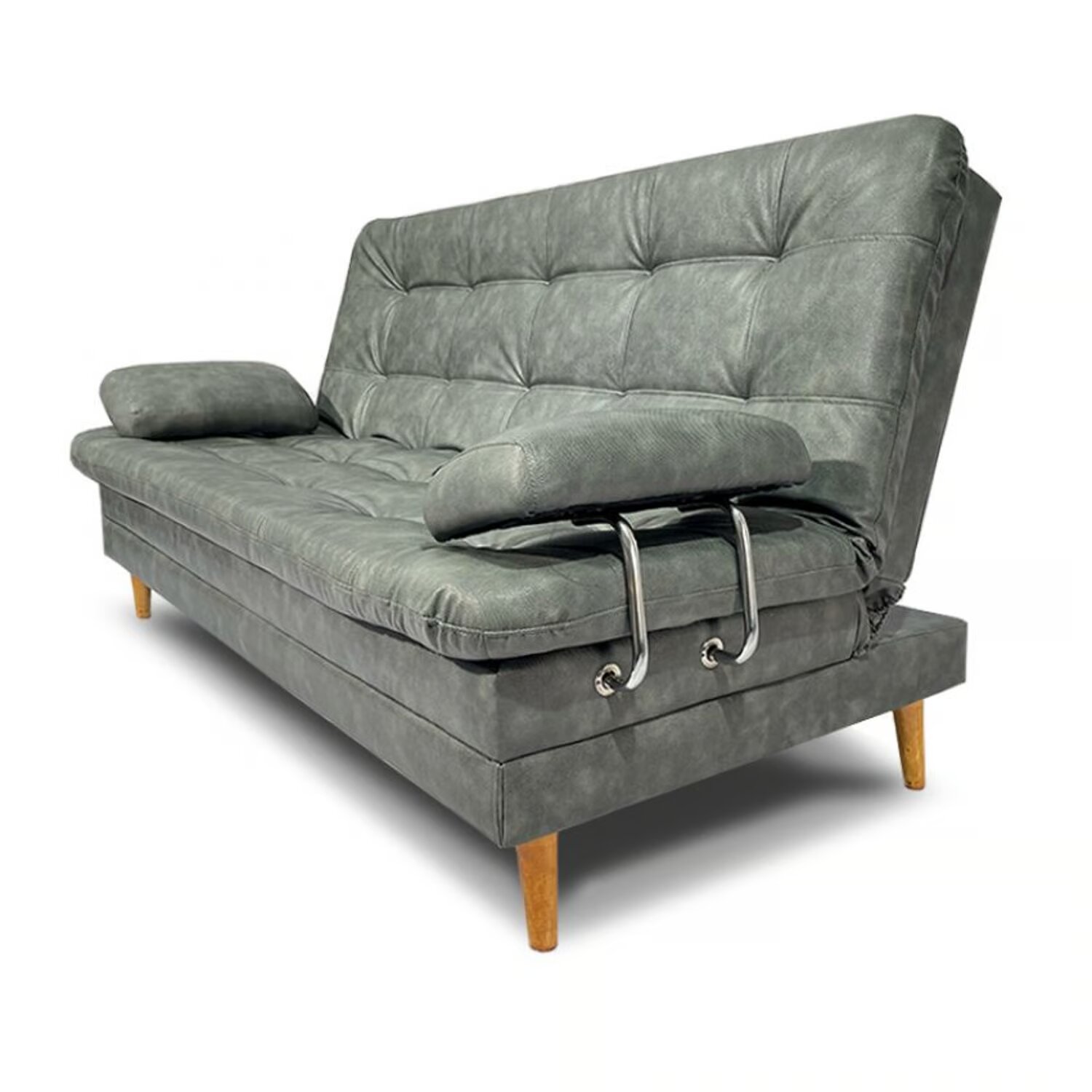 Sofácama tous 3 posiciones tela sintético-antirasguño gris con brazos - Image 3