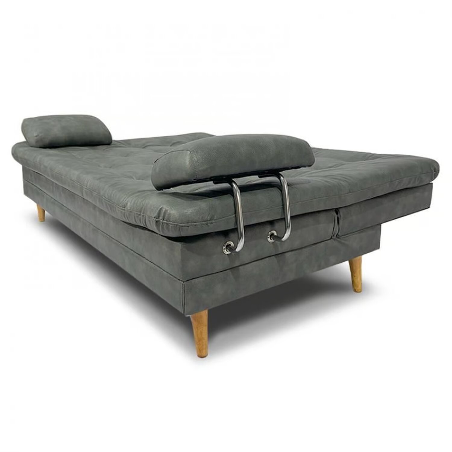 Sofácama tous 3 posiciones tela sintético-antirasguño gris con brazos - Image 5