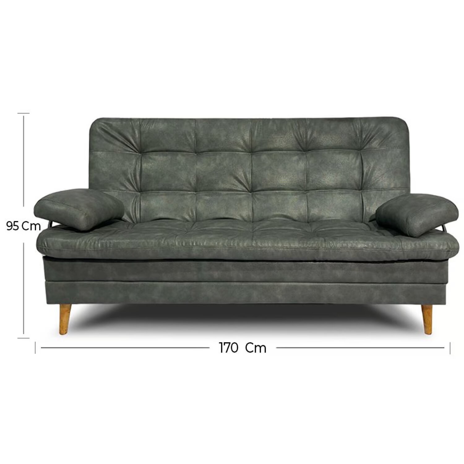 Sofácama tous 3 posiciones tela sintético-antirasguño gris con brazos - Image 6