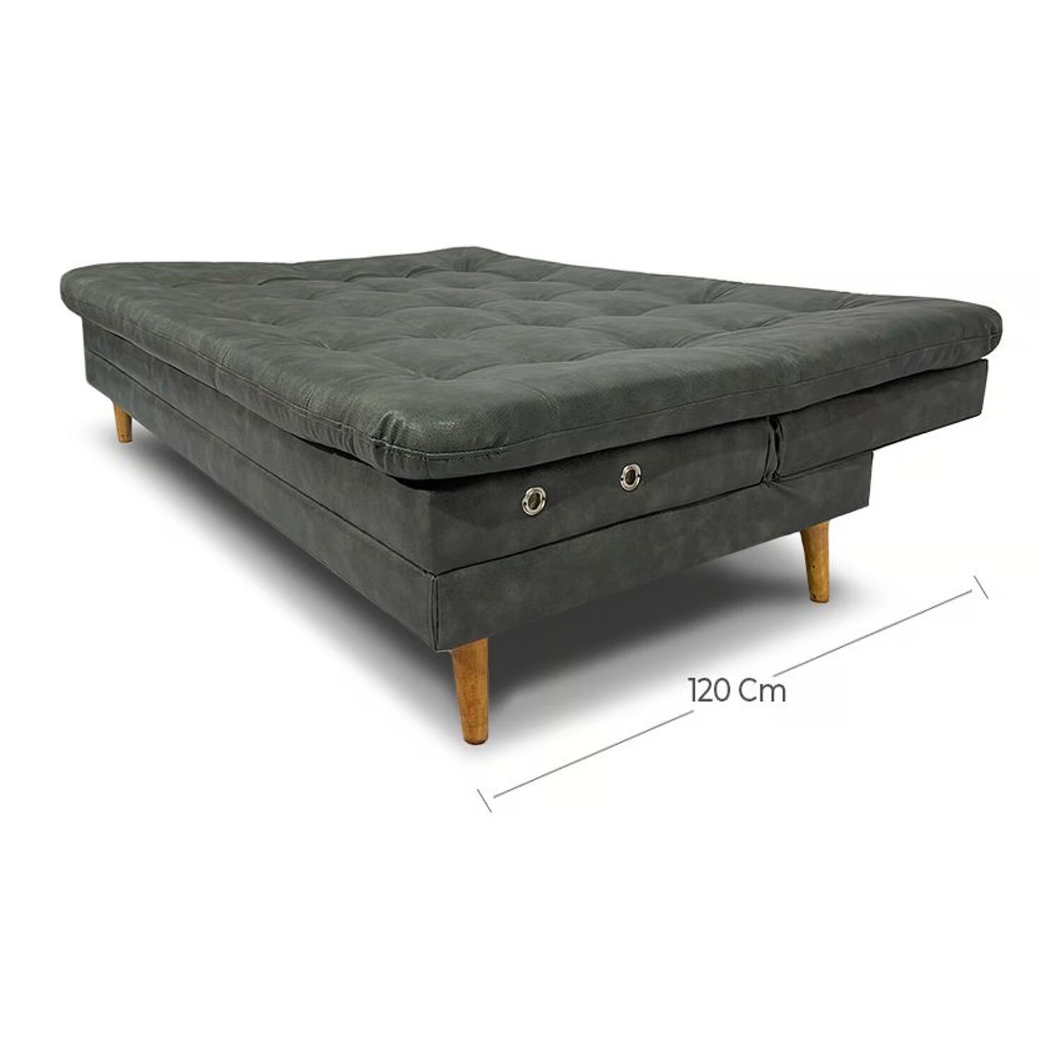 Sofácama tous 3 posiciones tela sintético-antirasguño gris con brazos - Image 4