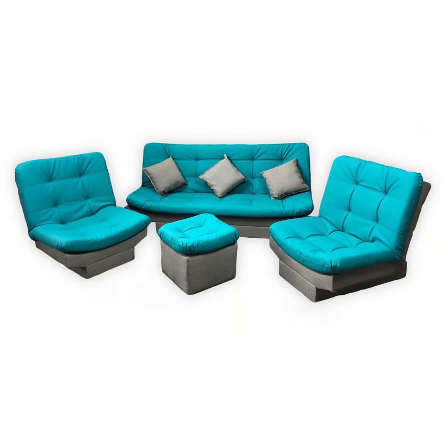 Juego de salas moderno azul reclinable antirasguños fácil de limpiar