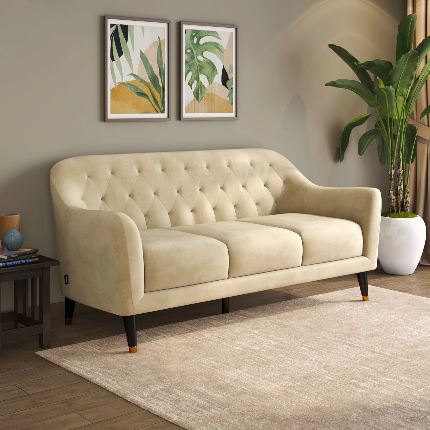 Juego de Sala Moderno Roslin de 3 Plazas Color (Beige) - Image 2