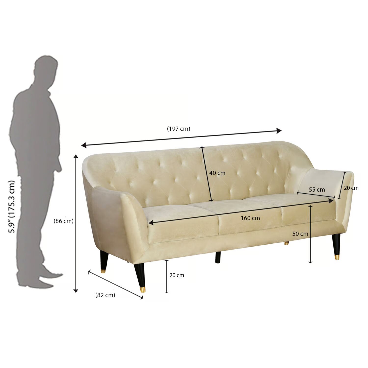 Juego de Sala Moderno Roslin de 3 Plazas Color (Beige) - Image 7