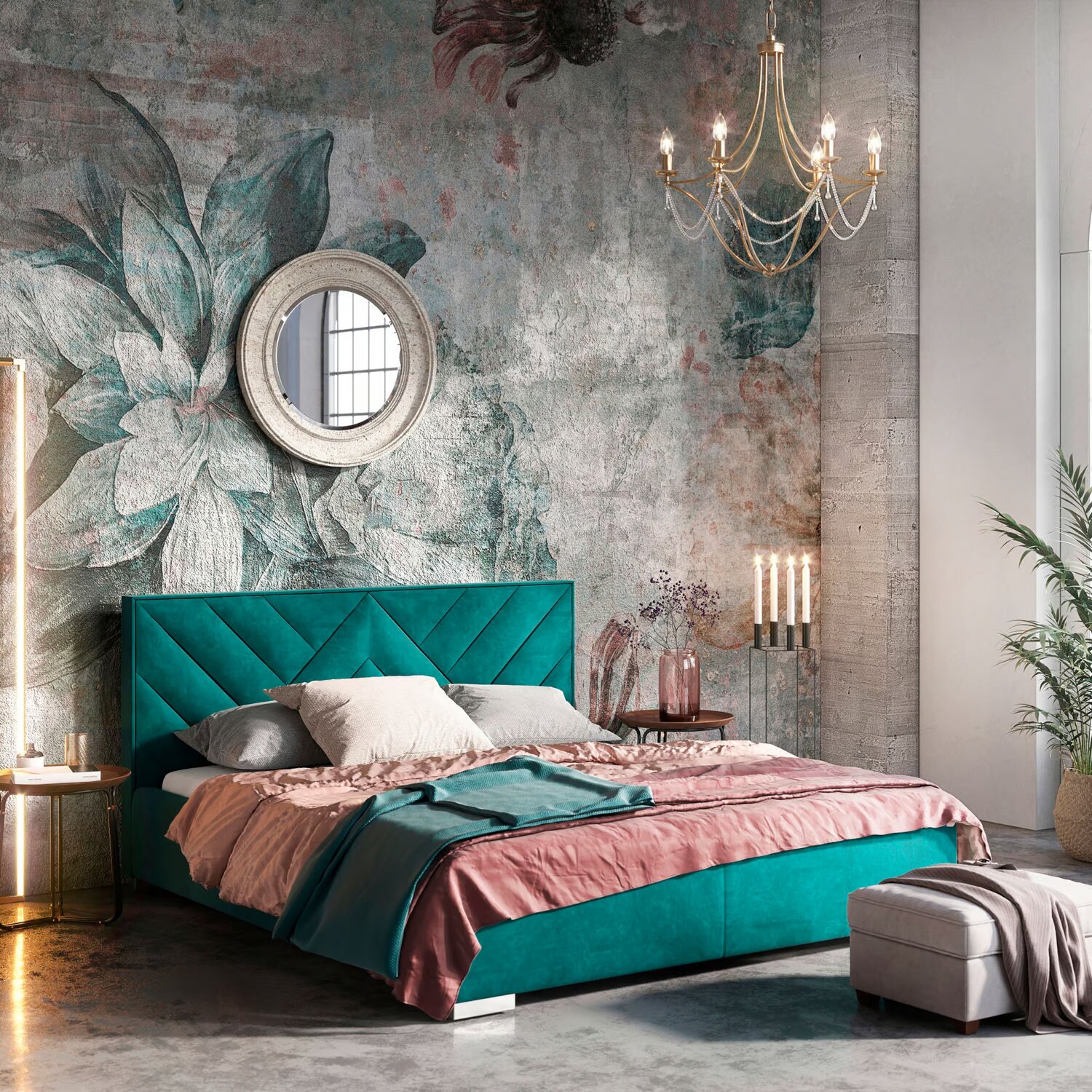 Base cama Acolchada 140 x 190 Doble Color Gris Antirasguños