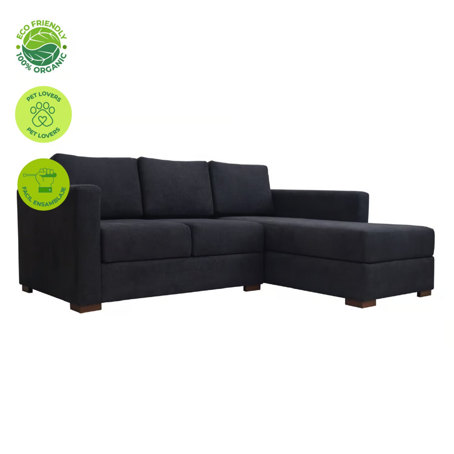 Muebles Modernos en L Sala con Sofá esquinero en Color Gris