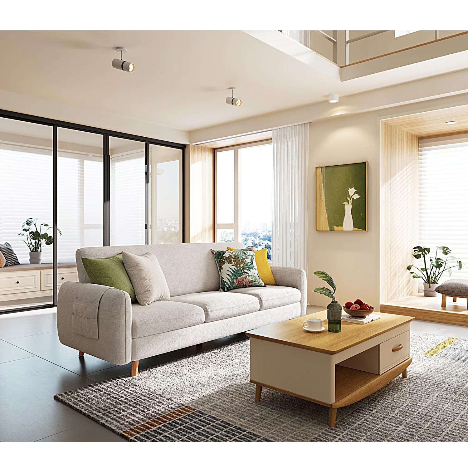 Sofá Pequeño Moderno y Reclinable de 3 Plazas Plegable - Image 2